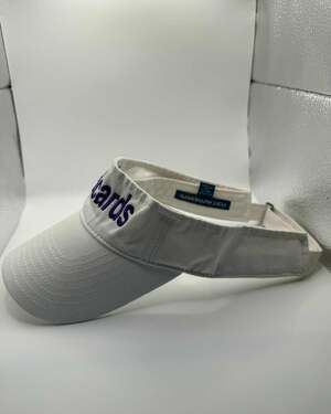 Port Authority White Cotton Twill Embroidered Wildcards Sun Visor